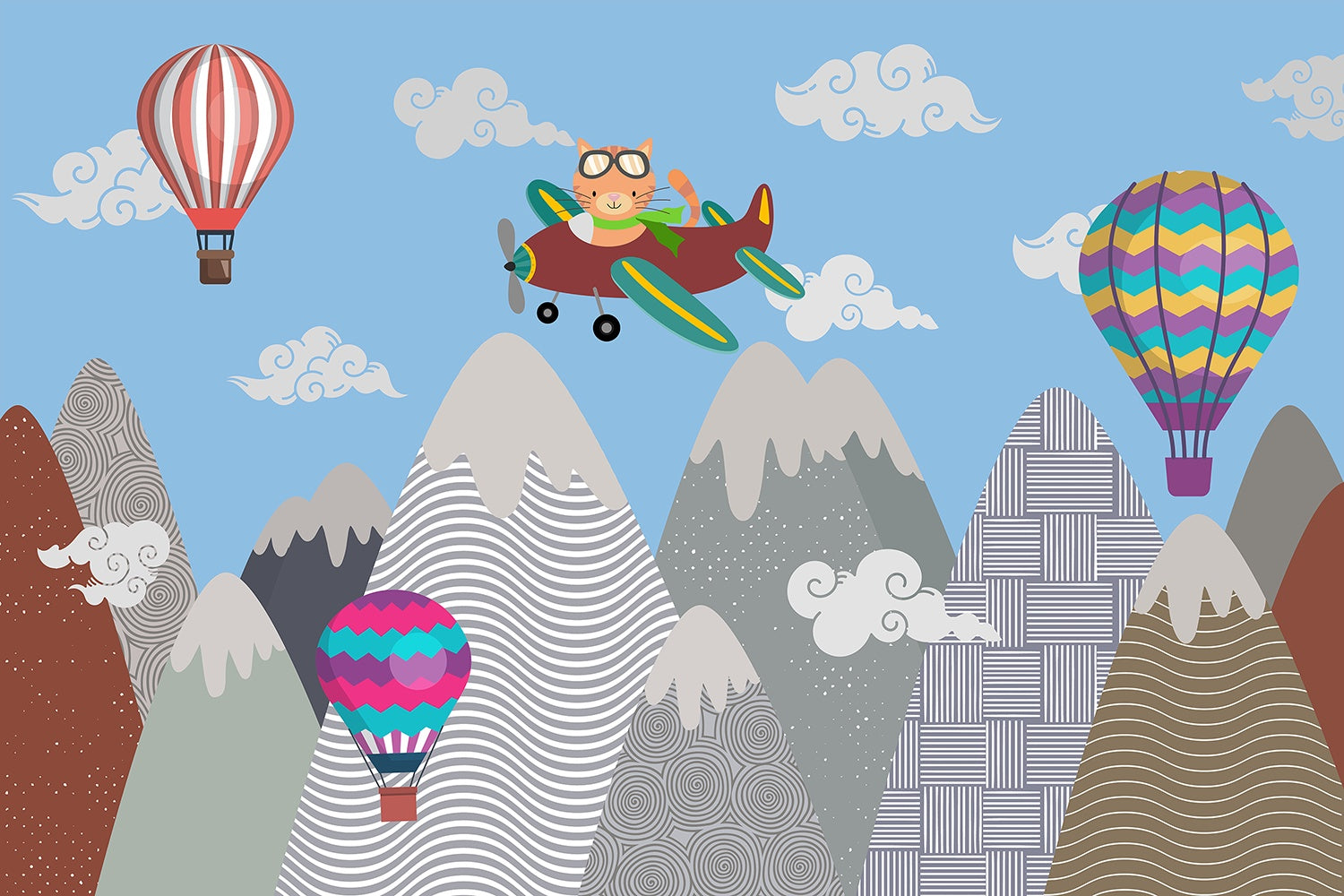 ["kids"] wallpaper design in lea - mural-inequal final