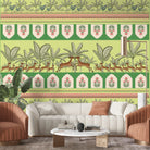 Traditional Indian border design with prancing deer, palm trees and floral medallion motifs - view 11 - final