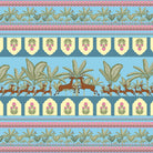 Traditional Indian border design with prancing deer, palm trees and floral medallion motifs - view 2 - final