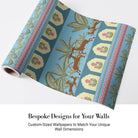 Traditional Indian border design with prancing deer, palm trees and floral medallion motifs - view 4 - final