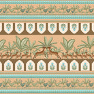 Traditional Indian border design with prancing deer, palm trees and floral medallion motifs - view 8 - final