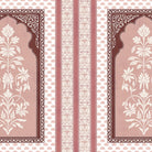Traditional Mughal inspired panels with white floral motifs on teal background with decorative borders - view 12 - final