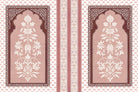 "Floral archway design in lea - mughal wallpaper mural-inequal final"