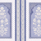 Traditional Mughal inspired panels with white floral motifs on teal background with decorative borders - view 16 - final