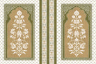 "Floral archway design in lea - mughal wallpaper mural-inequal final"