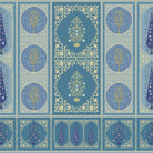 Traditional Indian panels featuring circular tree motifs and floral designs in gold and sage - view 12 - final