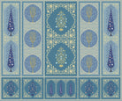 "Ornamental floral panel in lea - mughal wallpaper mural-inequal final"