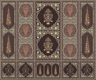 "Ornamental floral panel in lea - mughal wallpaper mural-inequal final"