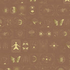 Art deco style celestial symbols and nature motifs in gold on black background - view 8 - final