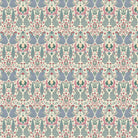 Symmetrical damask motifs in pink and sage green with intricate floral ornamental details - view 20 - final