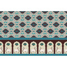 "Sacred cow motif with lotus accents in lea - mughal wallpaper mural-equal final"