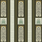Traditional brown striped panels featuring ornate floral trees and palmette motifs in classic style - view 22 - final