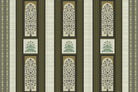 "Detailed damask pattern in lea - mughal wallpaper mural-inequal final"