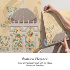 Elegant palace pavilions with domed architecture and horses amid botanical garden scenery - view 3 - final