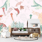 Whimsical marine life illustration with jellyfish, fish and coral in soft pastel colors - view 13 - final