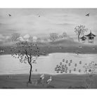 Scenic countryside landscape in lea - chinoiserie wallpaper mural-equal final