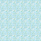Whimsical peach townhouses with trees and gardens in repeating geometric nursery pattern - view 11 - final