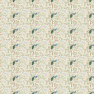 Elegant peacocks and delicate floral branches on cream background in vintage botanical style - view 2 - final