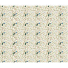 Elegant peacocks and delicate floral branches on cream background in vintage botanical style - view 5 - repeat-full-square - final