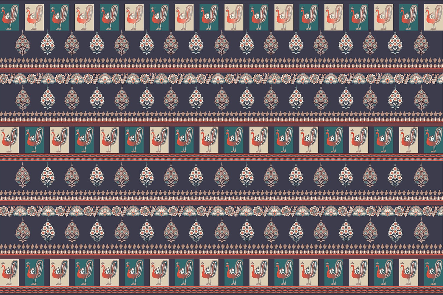 Peacock chinoiserie wallpaper mural in lea - chinoiserie wallpaper mural-inequal final