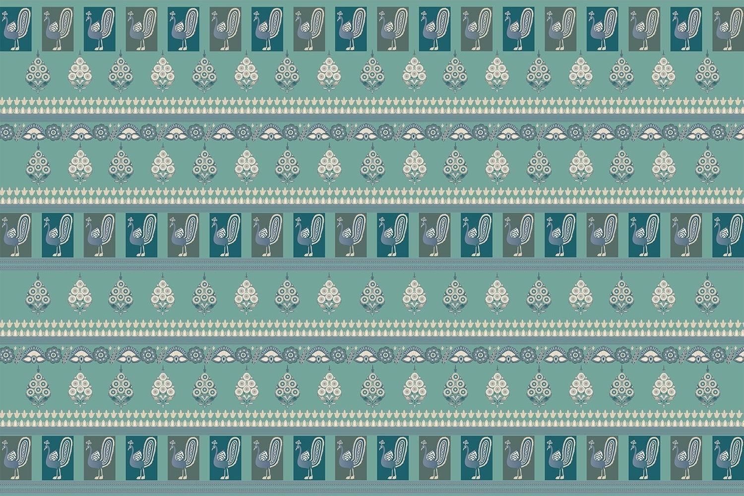 Peacock chinoiserie wallpaper mural in lea - chinoiserie wallpaper mural-inequal final
