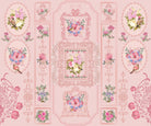 Romantic pink wallpaper with ornate baroque frames and vintage floral bouquet arrangements - view 7 - mural-inequal - final