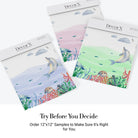 Whimsical underwater scene with dolphin, octopus, turtle and coral against soft blue waves - view 19 - final all-groups samples