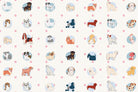"Adorable dog motif in lea - kids wallpaper mural-inequal final"