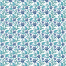 Delicate purple flowers with sage leaves create elegant repeating floral motif on white background - view 18 - final