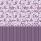 Lavender European countryside toile pattern featuring castles and trees in classic scenic style - view 2 - final