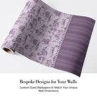 Lavender European countryside toile pattern featuring castles and trees in classic scenic style - view 4 - final