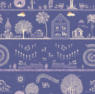 Traditional Warli folk art motifs in white on deep red background with repeating trees - view 27 - repeat-small - final
