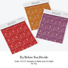 Traditional Warli folk art motifs in white on deep red background with repeating trees - view 29 - final all-groups samples
