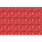 Traditional Warli folk art motifs in white on deep red background with repeating trees - view 5 - repeat-full-square - final