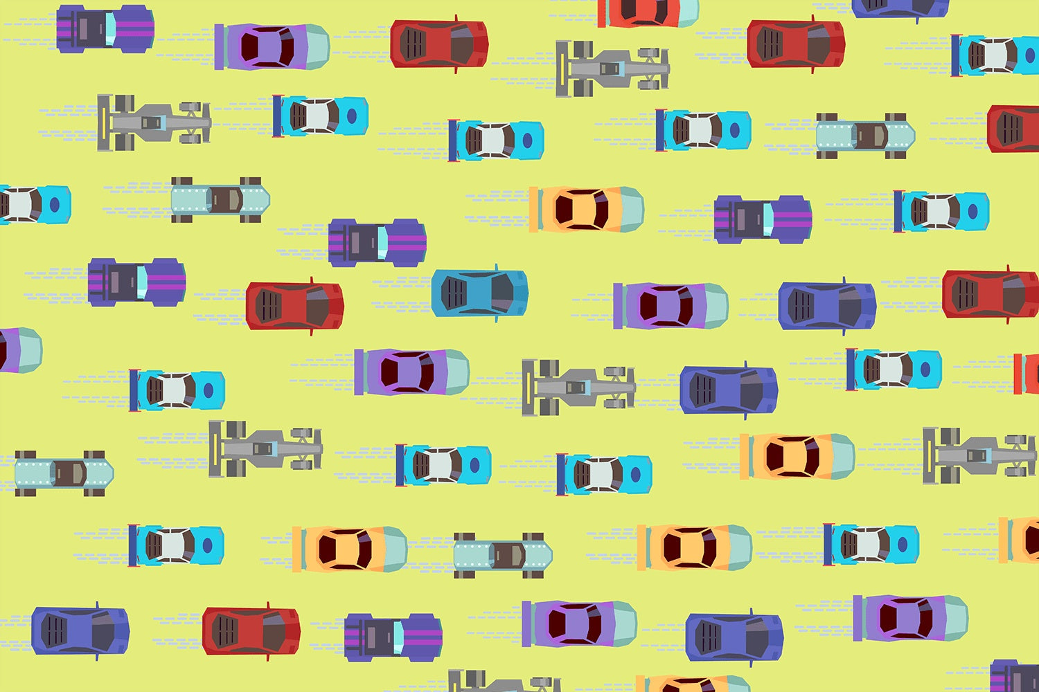 Racecar road scene in lea - kids wallpaper mural-inequal final