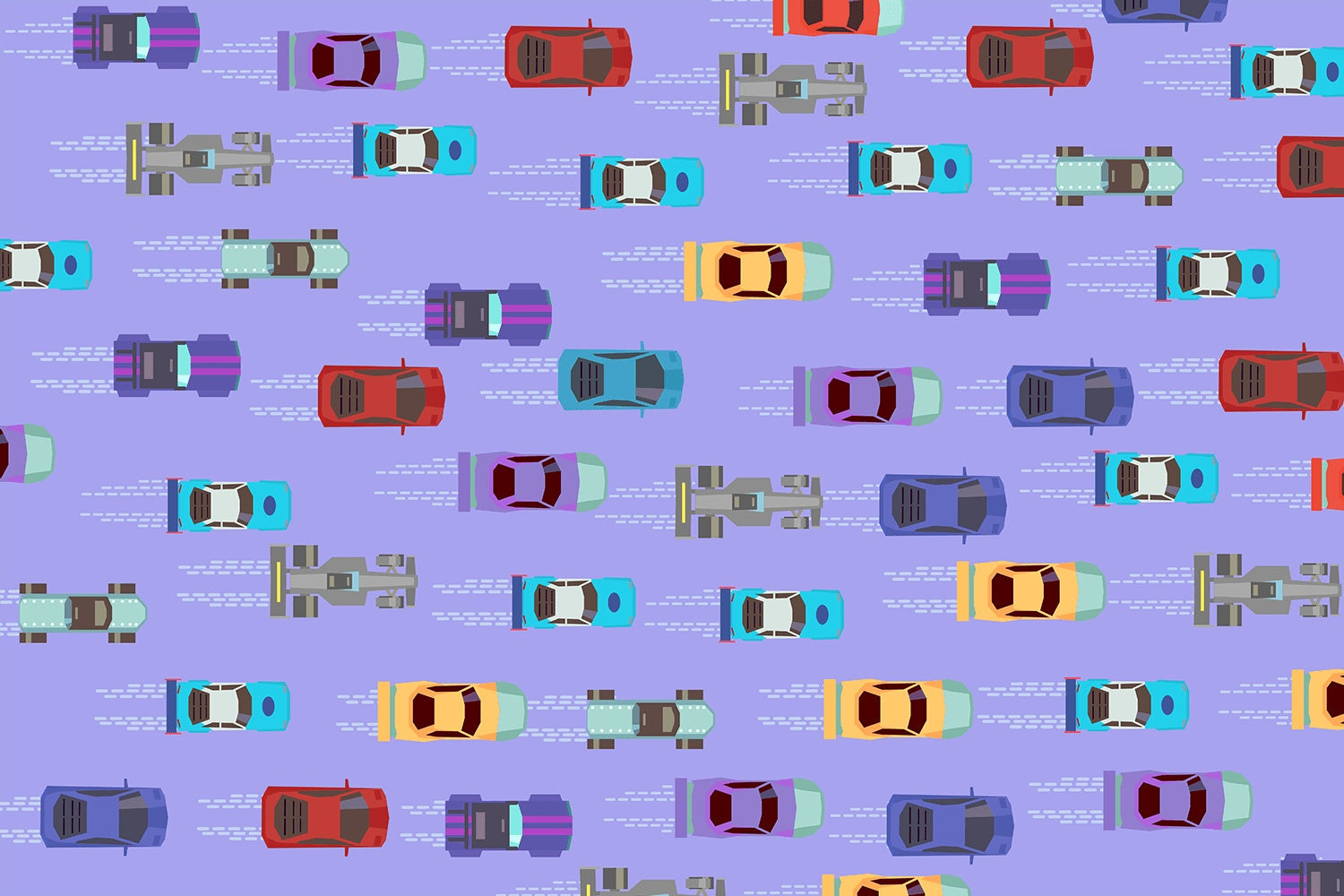 Racecar road scene in lea - kids wallpaper mural-inequal final