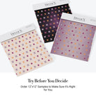 Pink and orange geometric flowers with blue accents form repeating motifs on white background - view 19 - final all-groups samples