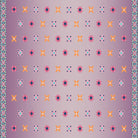 Pink and orange geometric flowers with blue accents form repeating motifs on white background - view 8 - final
