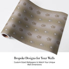 Repeating fleur de lis and crown motifs in beige and cream classical European style - view 5 - final