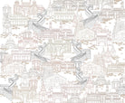 "Heritage architecture fort design in lea - "royal" wallpaper mural-inequal final"