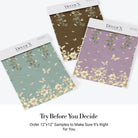 Delicate butterflies and leaves float across sage green wall in ethereal garden design - view 19 - final all-groups samples
