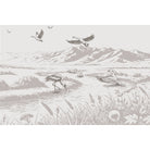 Tranquil cranes and swans scenic fauna wallpaper in lea - "peace and serenity" wallpaper mural-equal final