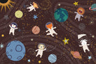 Astronaut space scene in lea - kids wallpaper mural-inequal final
