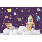 Cosmic space scene in lea - kids wallpaper mural-equal final
