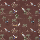 Delicate watercolor birds and palm trees on cream background with botanical tropical elements - view 24 - final