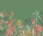 "Lush botanical tropical garden escape wallpaper mural in lea - tropical wallpaper mural-inequal final"