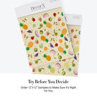 Cheerful scattered pattern with pineapples watermelons strawberries avocados and citrus on cream background - view 11 - final all-groups samples