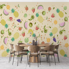Cheerful scattered pattern with pineapples watermelons strawberries avocados and citrus on cream background - view 7 - final
