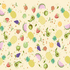 Cheerful scattered pattern with pineapples watermelons strawberries avocados and citrus on cream background - view 8 - final