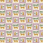 Repeating squares featuring orange leopards and palm trees in vintage safari style layout - view 14 - final
